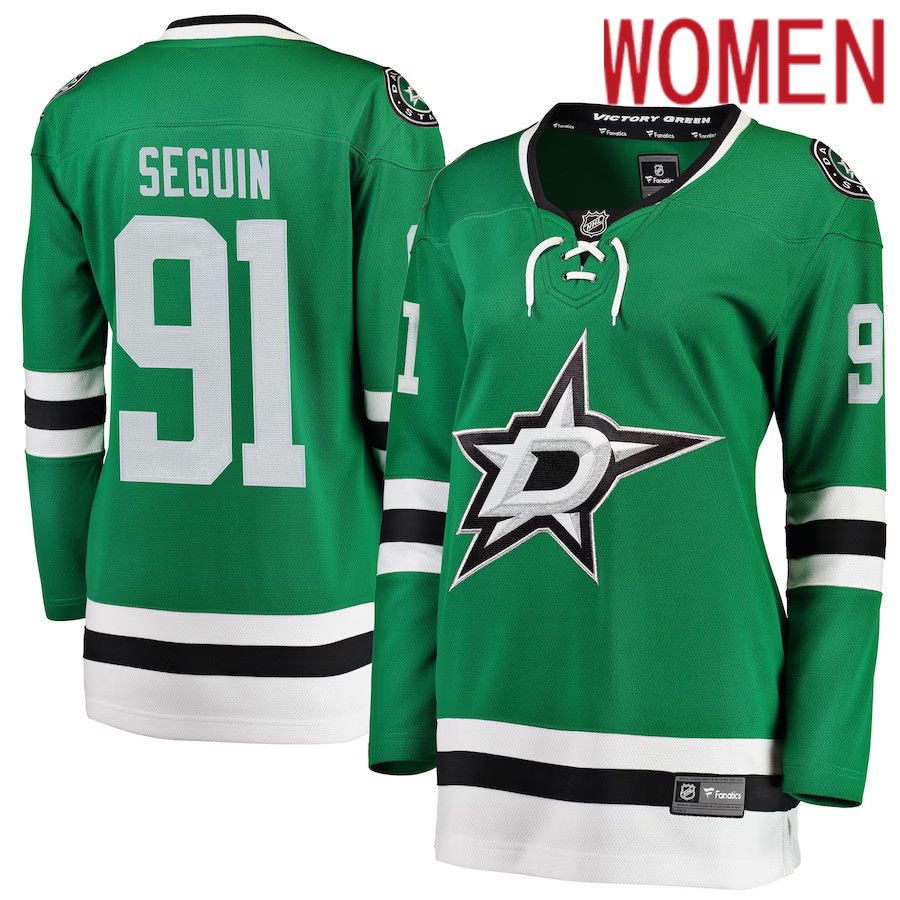 Women Dallas Stars #91 Tyler Seguin Fanatics Branded Green Home Breakaway Player NHL Jersey->women nhl jersey->Women Jersey
